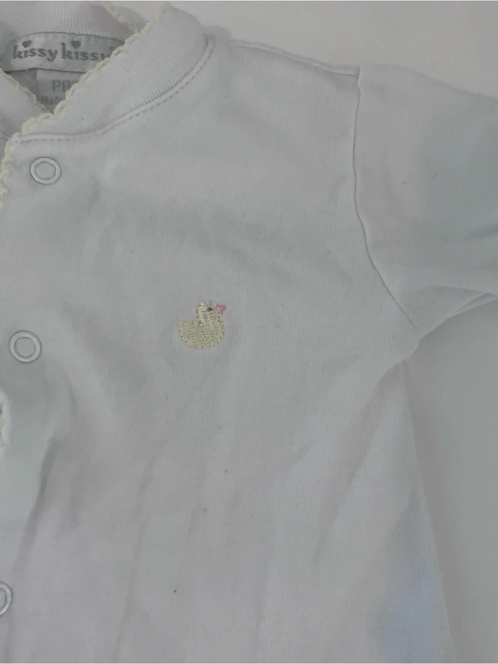 Kissy Kissy Baby Converter Gown Neutral Preemie White With Yellow Embroidery